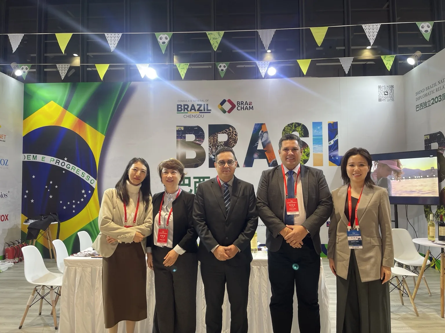 Estande do Brasil em evento institucional na China.